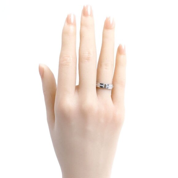 TIFFANY 18k Silver Diamond Ring - Picture 7 of 8